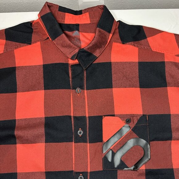 ADIDAS Five Ten red and black plaid long sleeve shirt - Picture 3 of 9